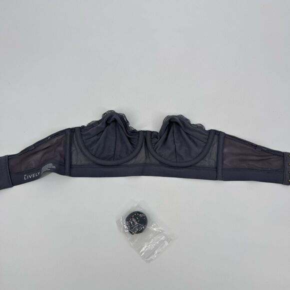 Lively Lace Strapless Convertible Bra Gray 34C - Picture 6 of 8